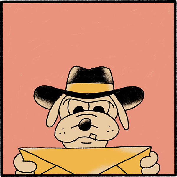 Sheriff Wild Ear peering down at their letter